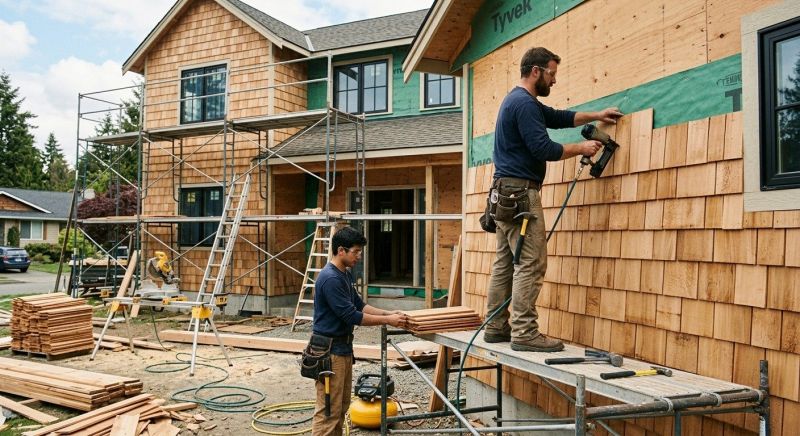 Cedar Cladding Installation in New London, NH