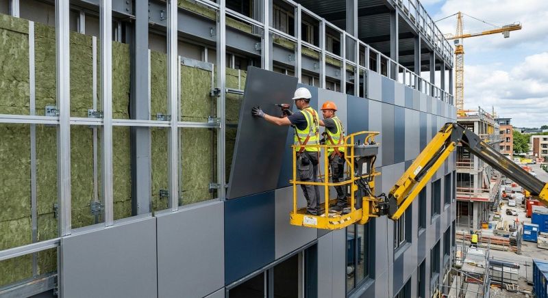 Facade Cladding Installation in New London, NH