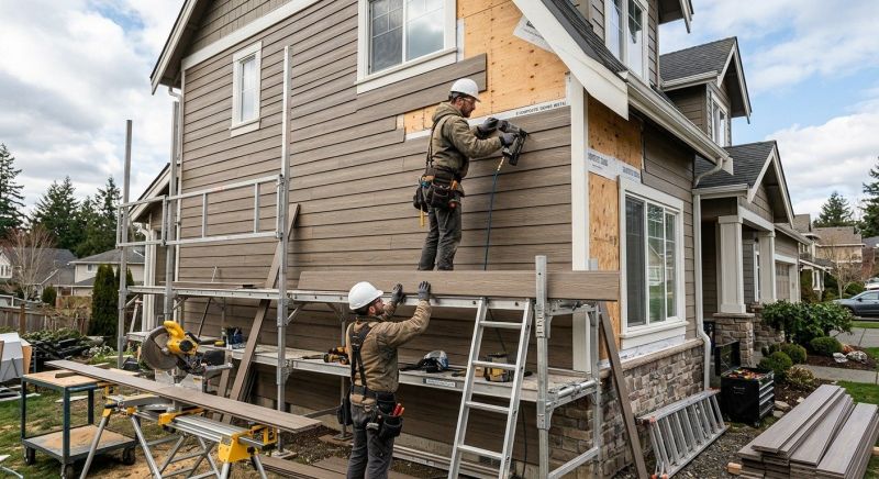 Faux Wood Siding Installation in Sunapee, NH