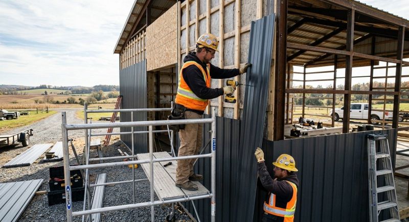 Metal Barn Siding Installation in New London, NH