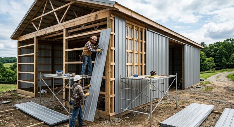 Metal Barn Siding Installation in New London, NH