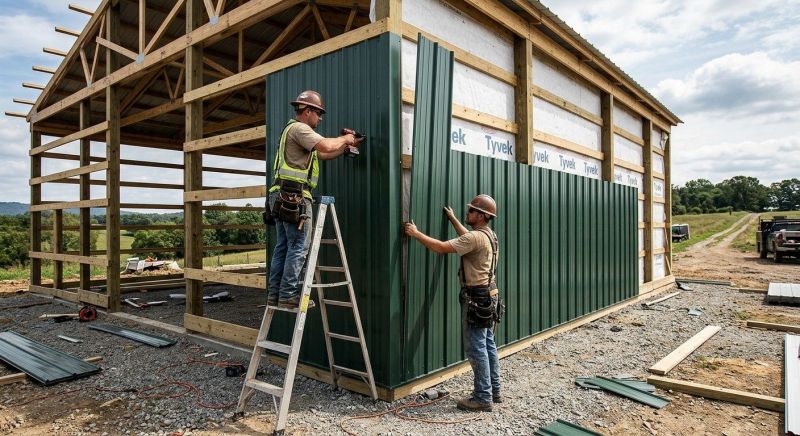 Pole Barn Siding Installation in New London, NH