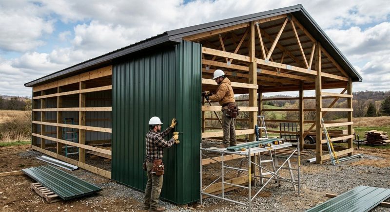 Pole Barn Siding Installation in New London, NH