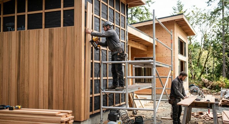 Wood Cladding Installation in New London, NH